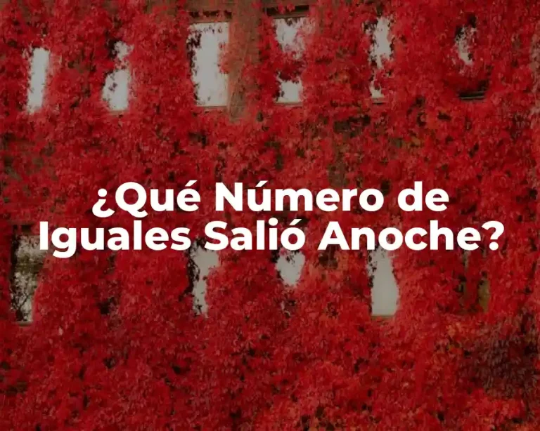 ¿Qué Número de Iguales Salió Anoche?