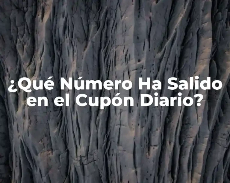 ¿Qué Número Ha Salido en el Cupón Diario?