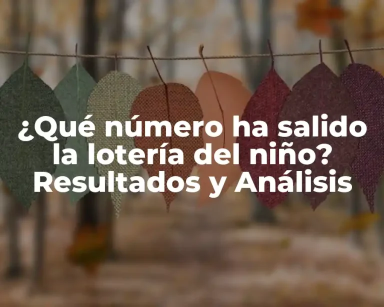 ¿Qué número ha salido la lotería del niño? Resultados y Análisis