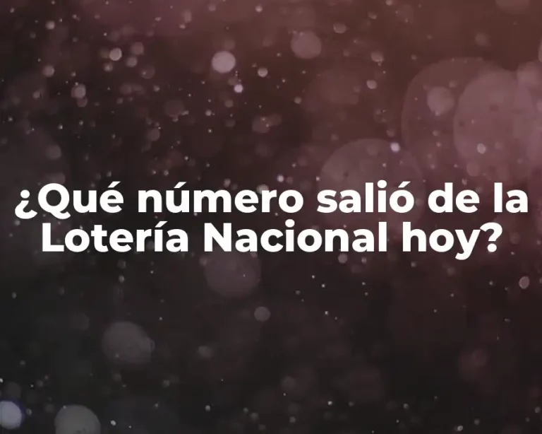 ¿Qué número salió de la Lotería Nacional hoy?