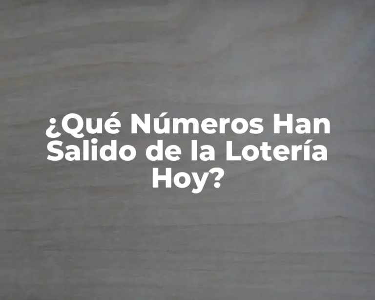 ¿Qué Números Han Salido de la Lotería Hoy?