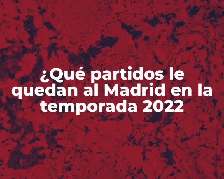 ¿Qué partidos le quedan al Madrid en la temporada 2022