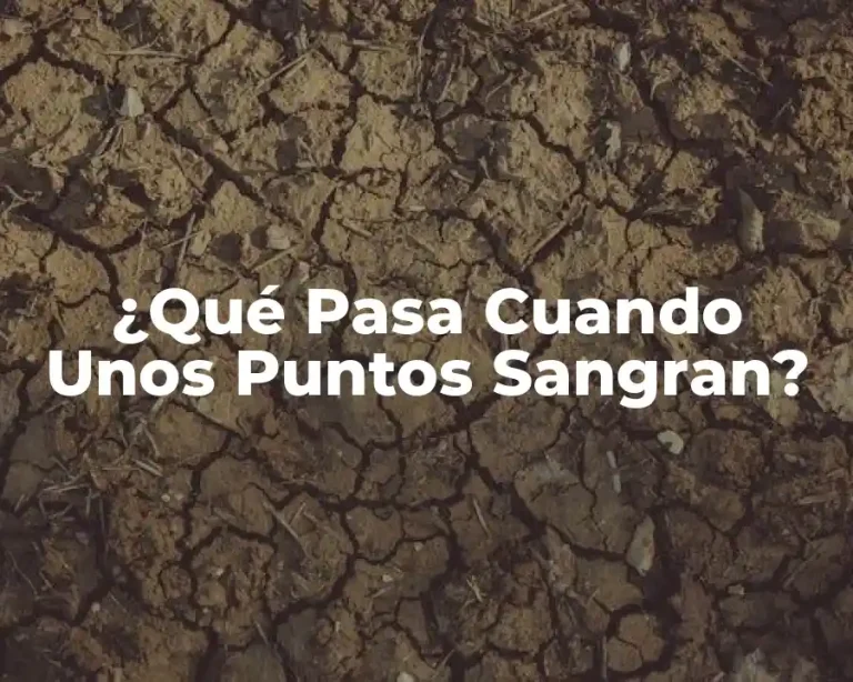 ¿Qué Pasa Cuando Unos Puntos Sangran?