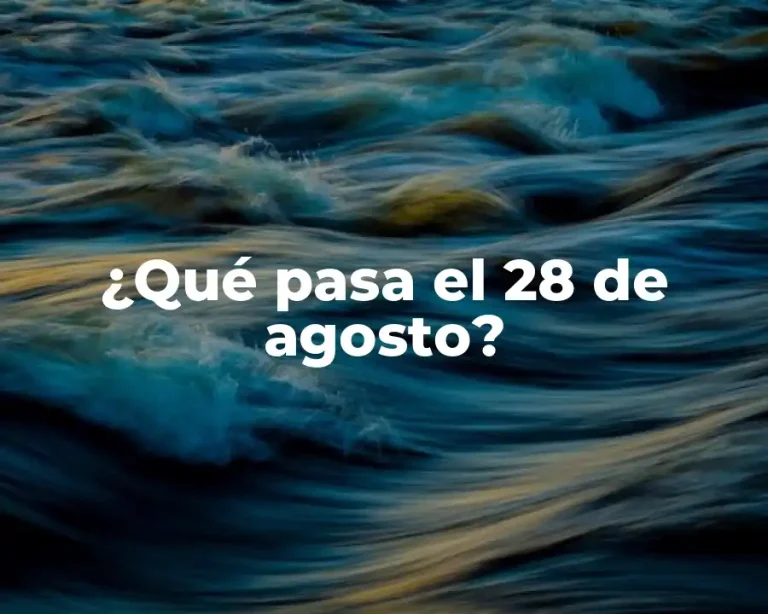¿Qué pasa el 28 de agosto?