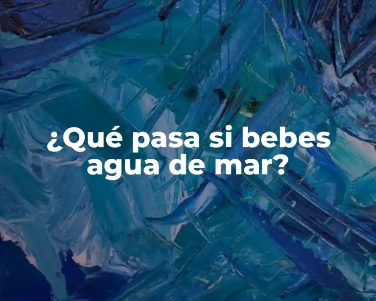 ¿Qué pasa si bebes agua de mar?