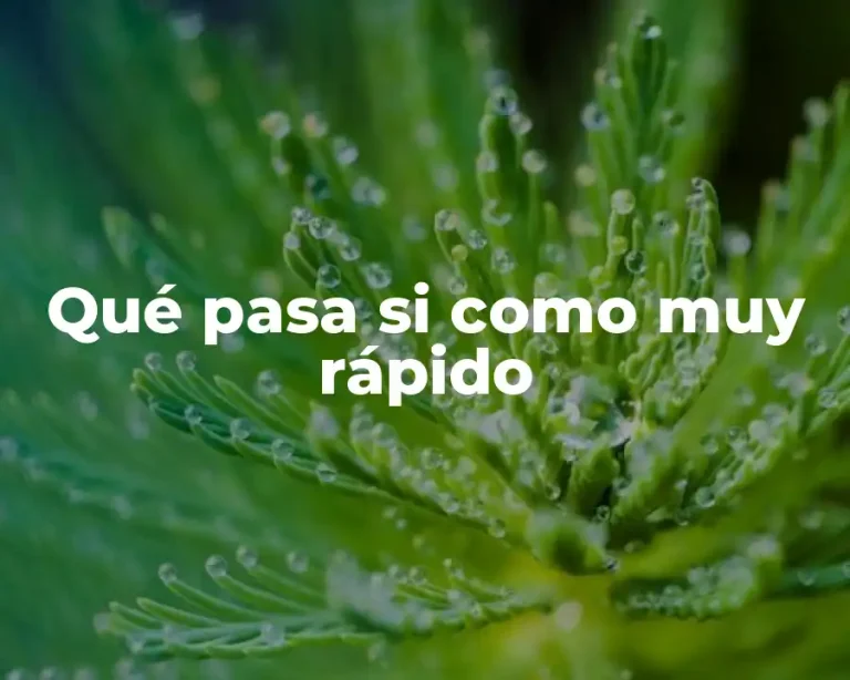 Qué pasa si como muy rápido