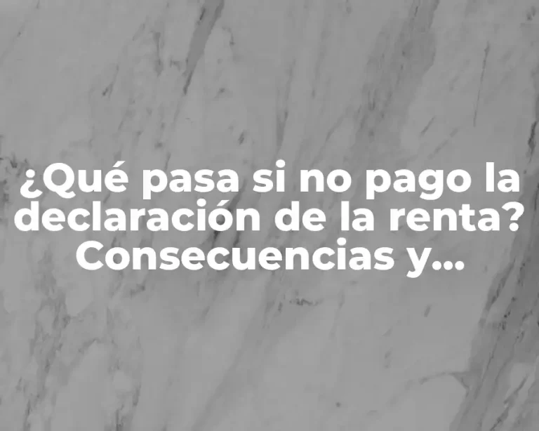 ¿Qué pasa si no pago la declaración de la renta? Consecuencias y soluciones