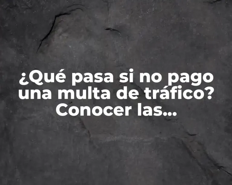 ¿Qué pasa si no pago una multa de tráfico? Conocer las consecuencias