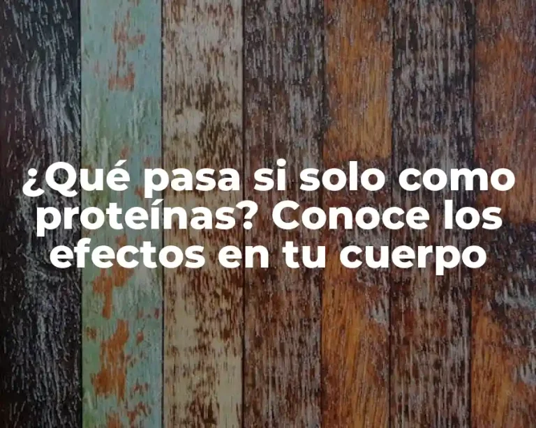 ¿Qué pasa si solo como proteínas? Conoce los efectos en tu cuerpo