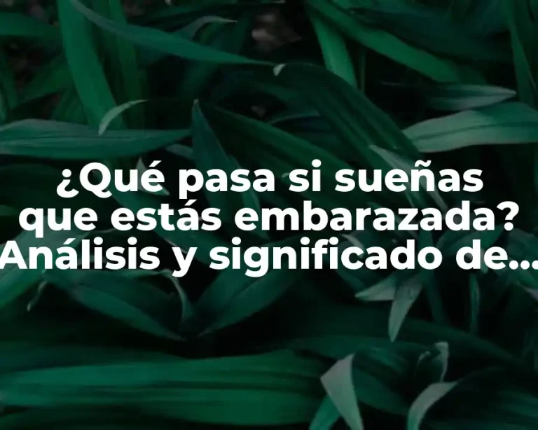 ¿Qué pasa si sueñas que estás embarazada? Análisis y significado de los sueños de embarazo