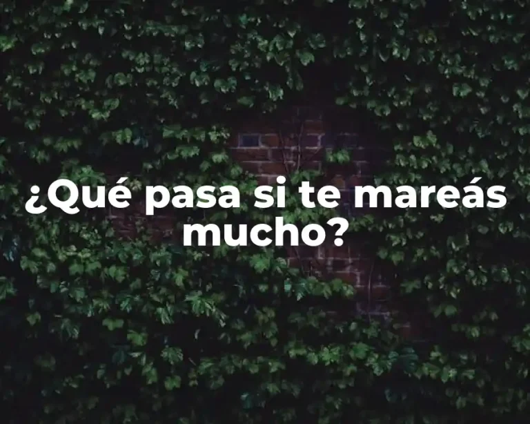 ¿Qué pasa si te mareás mucho?
