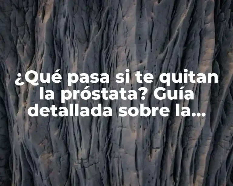 ¿Qué pasa si te quitan la próstata? Guía detallada sobre la prostatectomía