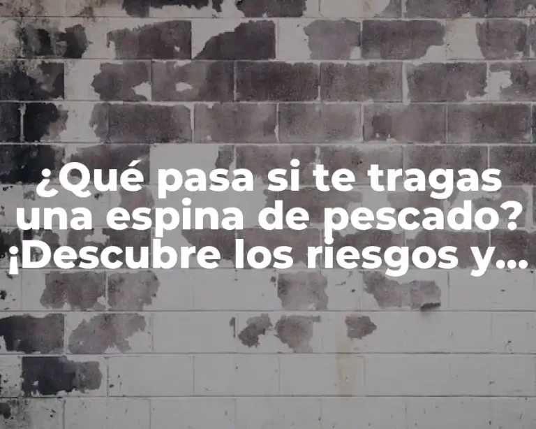 ¿Qué pasa si te tragas una espina de pescado? ¡Descubre los riesgos y consejos para evitar problemas!