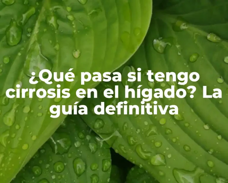 ¿Qué pasa si tengo cirrosis en el hígado? La guía definitiva