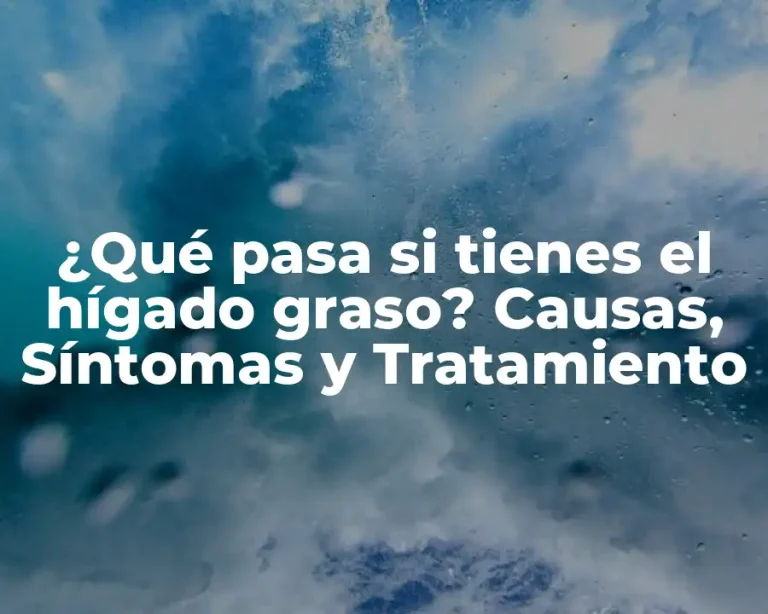 ¿Qué pasa si tienes el hígado graso? Causas, Síntomas y Tratamiento