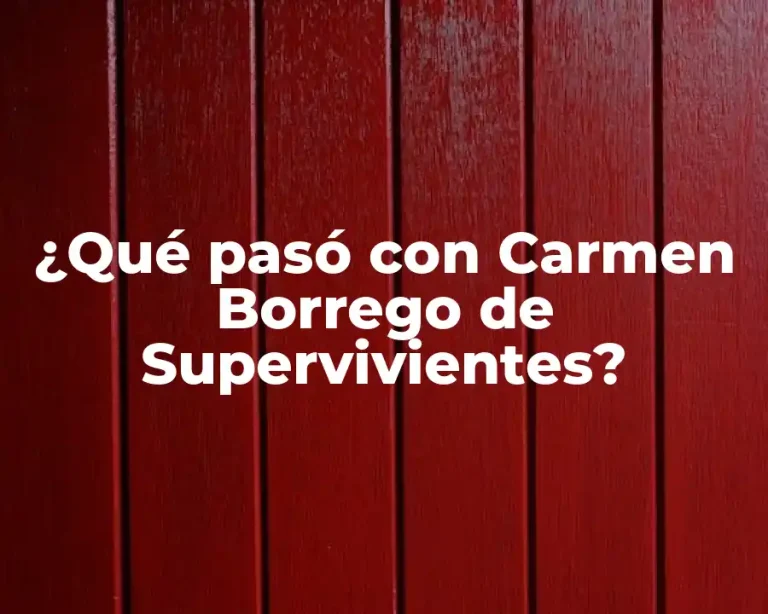 ¿Qué pasó con Carmen Borrego de Supervivientes?