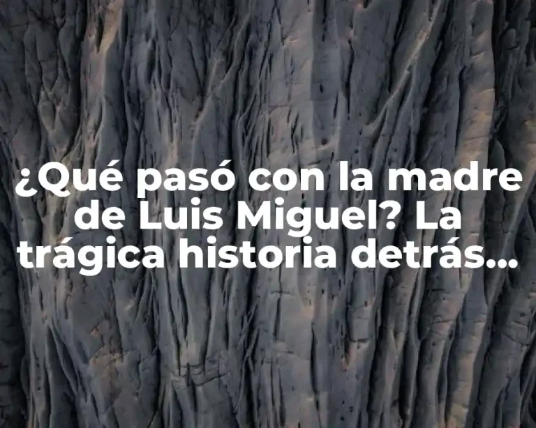 ¿Qué pasó con la madre de Luis Miguel? La trágica historia detrás de la leyenda del Sol de México