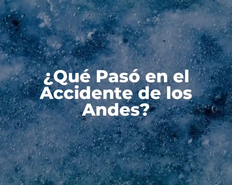 ¿Qué Pasó en el Accidente de los Andes?