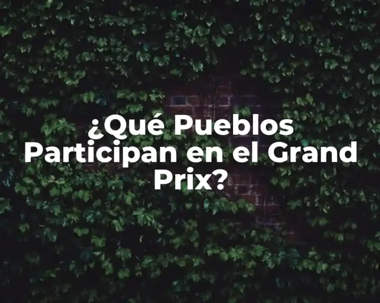¿Qué Pueblos Participan en el Grand Prix?