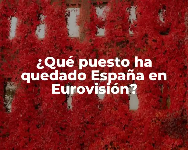 ¿Qué puesto ha quedado España en Eurovisión?
