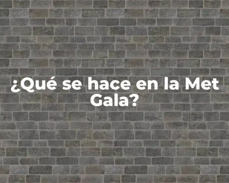 ¿Qué se hace en la Met Gala?