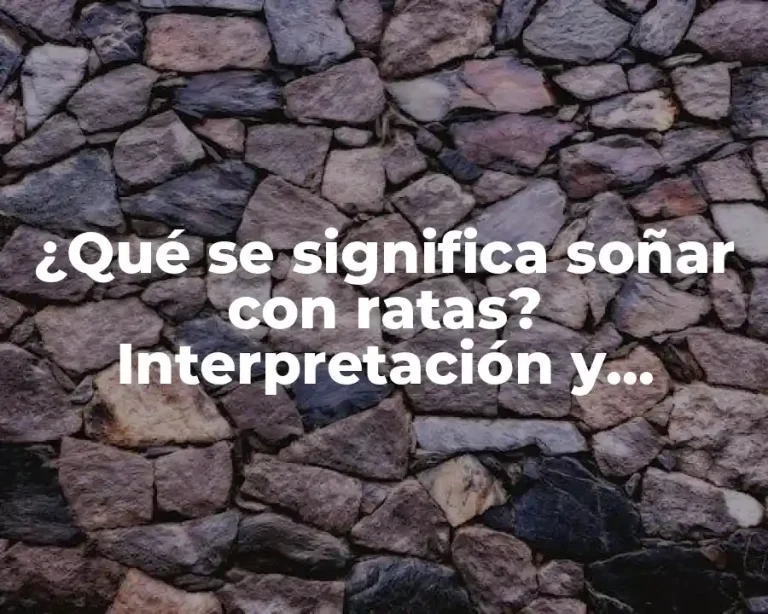¿Qué se significa soñar con ratas? Interpretación y significado de los sueños