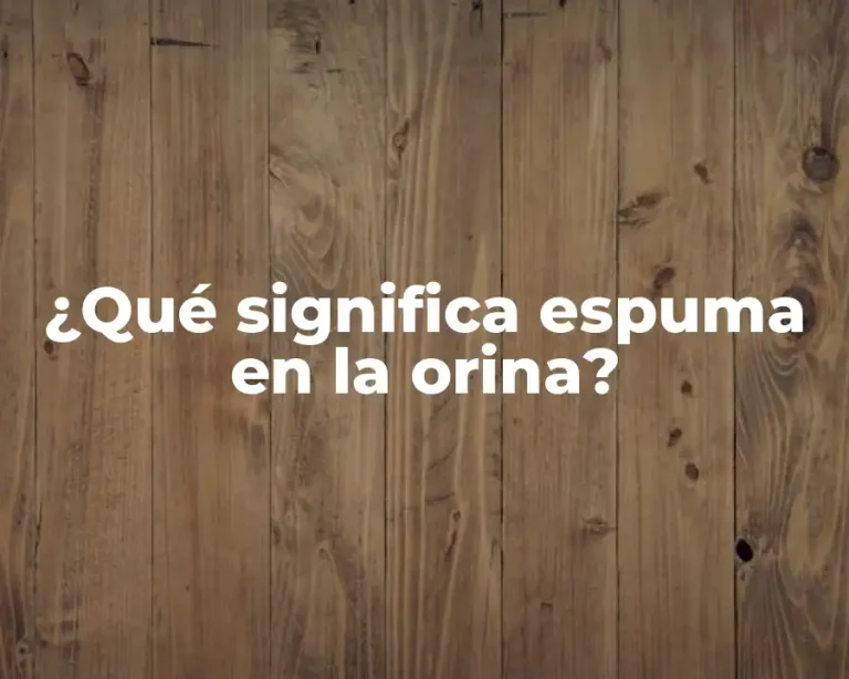 ¿Qué significa espuma en la orina?