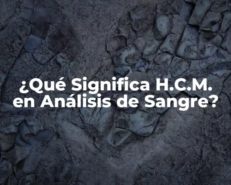 ¿Qué Significa H.C.M. en Análisis de Sangre?