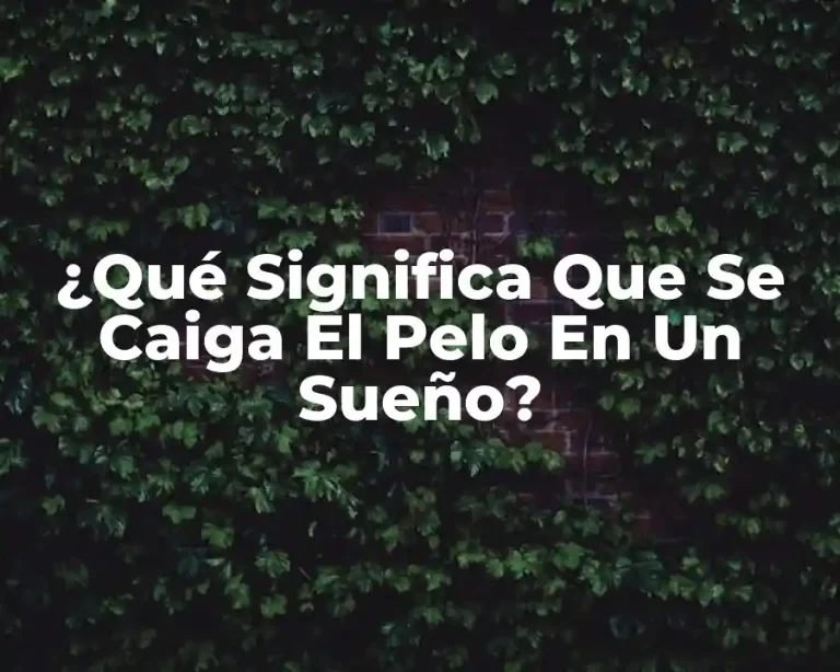¿Qué Significa Que Se Caiga El Pelo En Un Sueño?