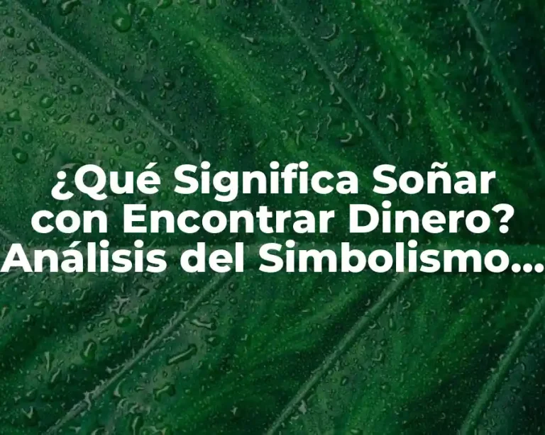 ¿Qué Significa Soñar con Encontrar Dinero? Análisis del Simbolismo y el Impacto en la Vida Real