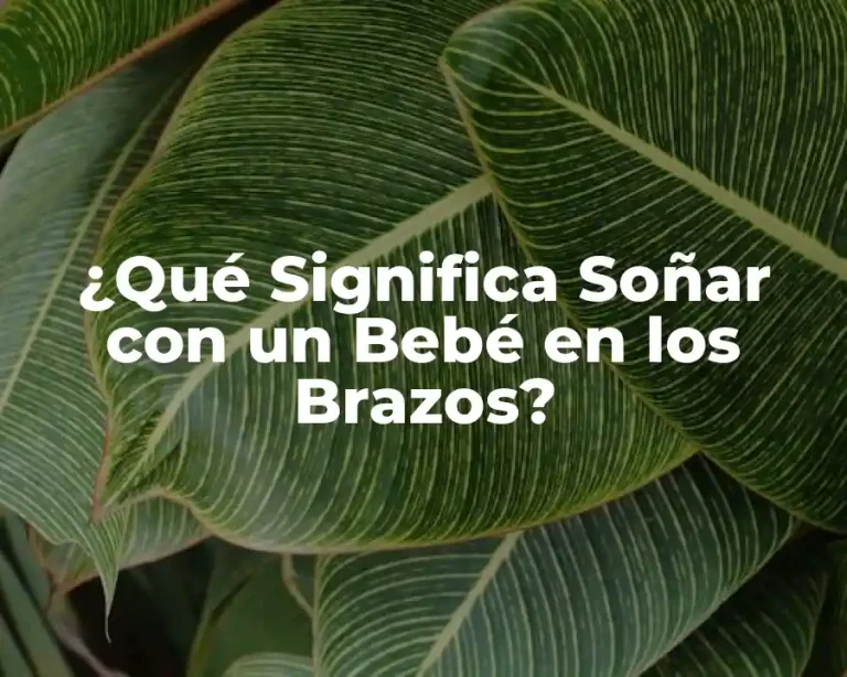 ¿Qué Significa Soñar con un Bebé en los Brazos?