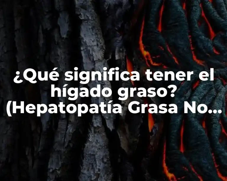¿Qué significa tener el hígado graso? (Hepatopatía Grasa No Alcohólica)