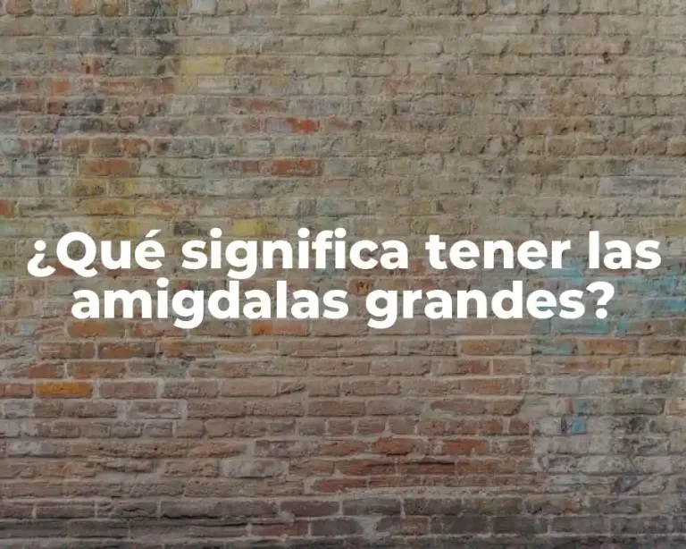 ¿Qué significa tener las amigdalas grandes?