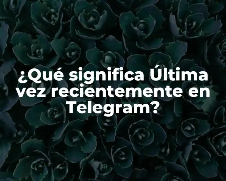 ¿Qué significa Última vez recientemente en Telegram?