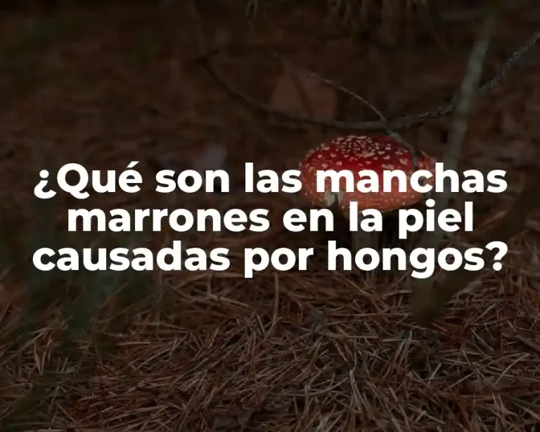 ¿Qué son las manchas marrones en la piel causadas por hongos?