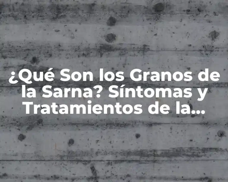 ¿Qué Son los Granos de la Sarna? Síntomas y Tratamientos de la Sarna Humana