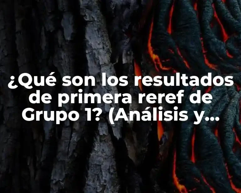 ¿Qué son los resultados de primera reref de Grupo 1? (Análisis y explicación detallada)