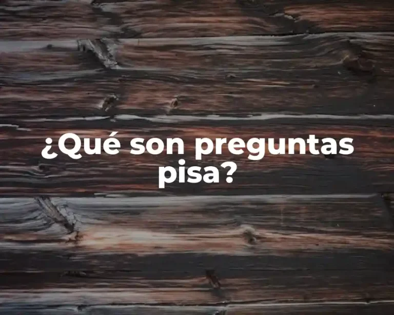 ¿Qué son preguntas pisa?