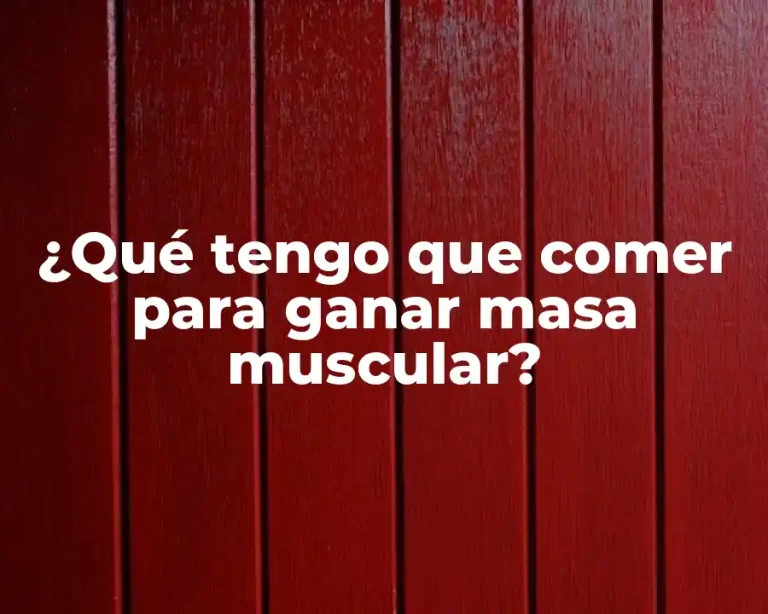 ¿Qué tengo que comer para ganar masa muscular?