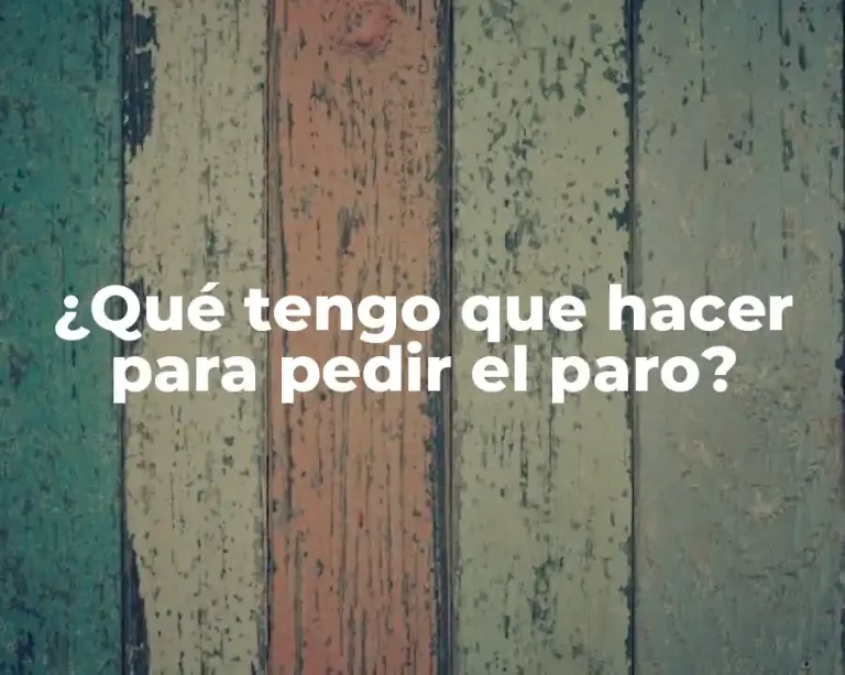 ¿Qué tengo que hacer para pedir el paro?