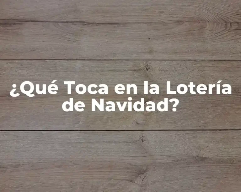 ¿Qué Toca en la Lotería de Navidad?