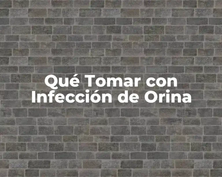 Qué Tomar con Infección de Orina