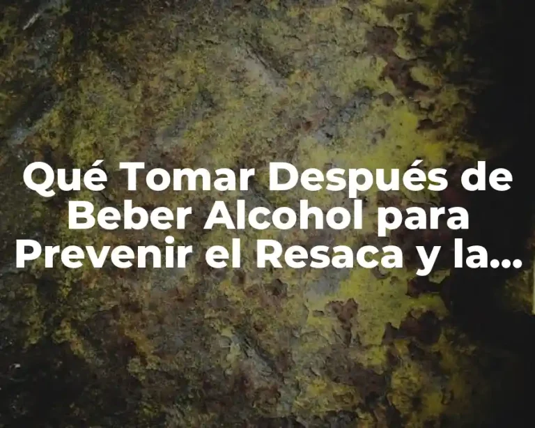 Qué Tomar Después de Beber Alcohol para Prevenir el Resaca y la Deshidratación