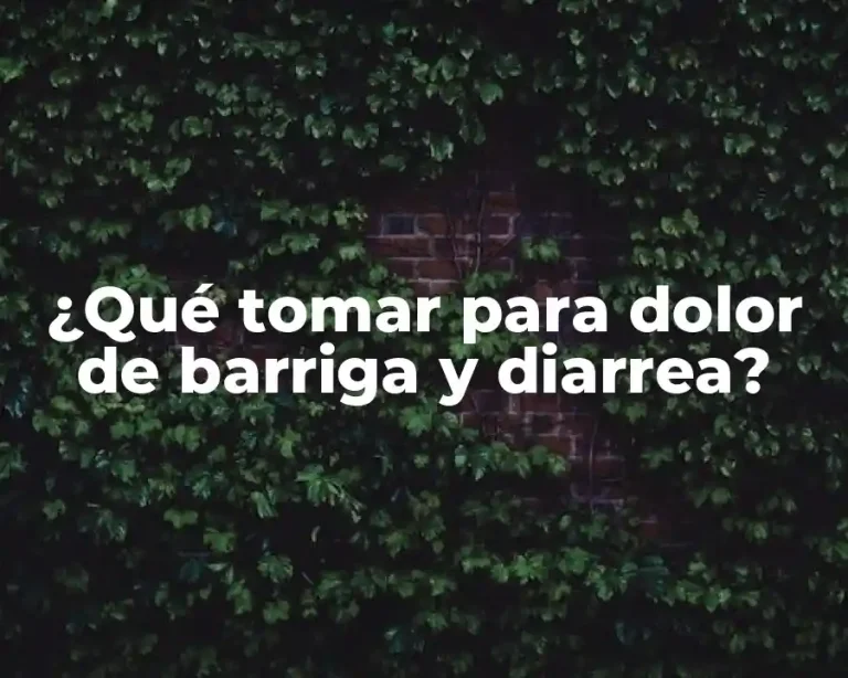 ¿Qué tomar para dolor de barriga y diarrea?