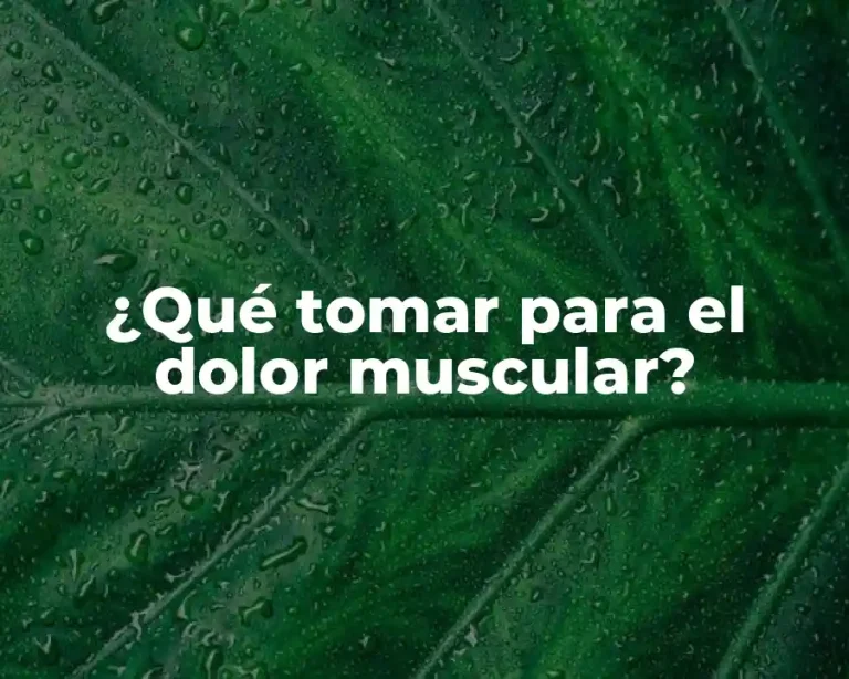 ¿Qué tomar para el dolor muscular?