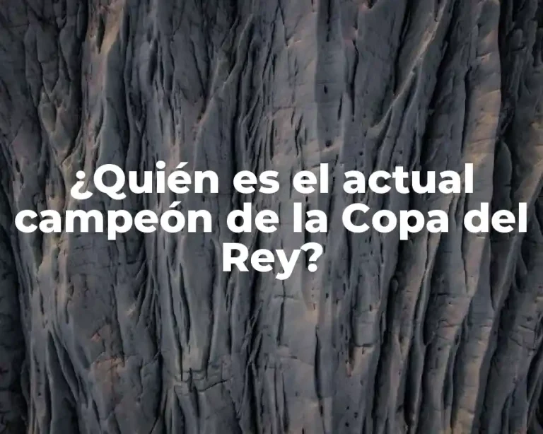 ¿Quién es el actual campeón de la Copa del Rey?