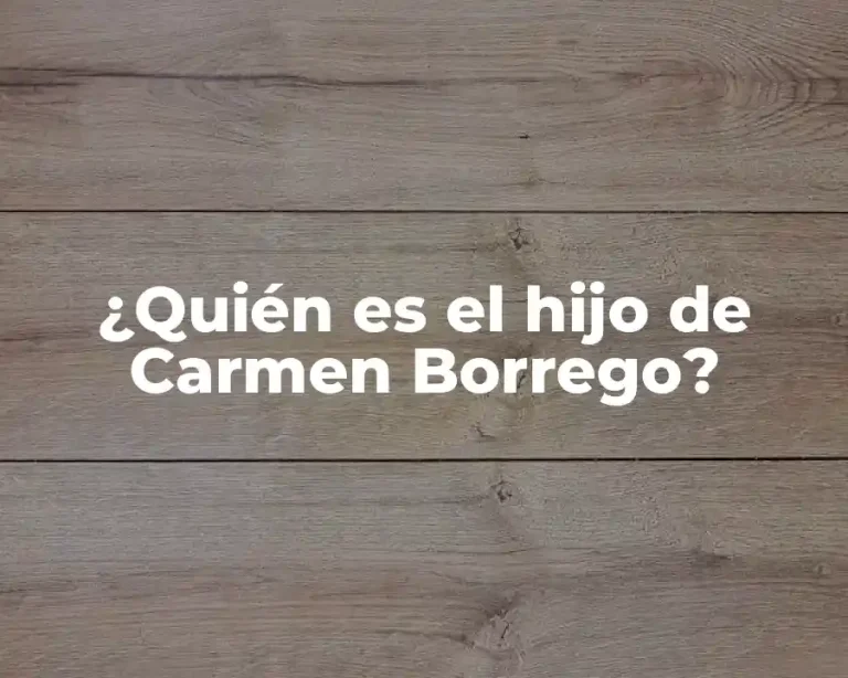 ¿Quién es el hijo de Carmen Borrego?