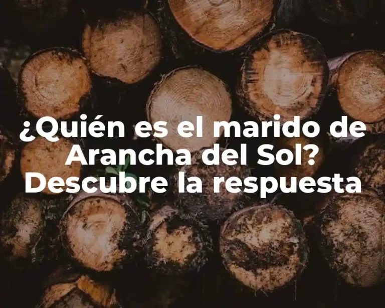 ¿Quién es el marido de Arancha del Sol? Descubre la respuesta