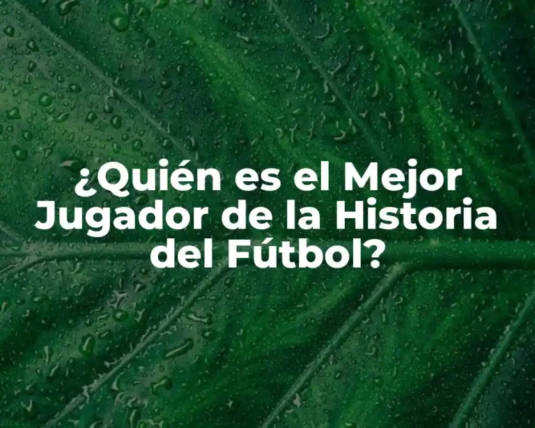 ¿Quién es el Mejor Jugador de la Historia del Fútbol?