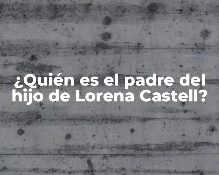 ¿Quién es el padre del hijo de Lorena Castell?